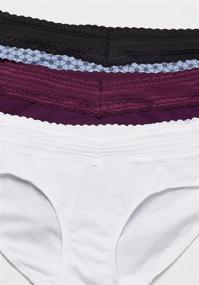 img 1 attached to 🩲 Warner's Women's Blissful Benefits No Muffin Top Hipster Panties - 3 Pack