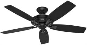 img 4 attached to 🔌 Hunter Rainsford 52-Inch Black Ceiling Fan with Pull Chain Control - Indoor/Outdoor Use