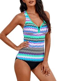 img 4 attached to 👙 Stylish Lovezesent Tankini Swimwear: Racerback Swimsuits for Women's Swimwear & Cover Ups