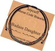🎁 unique morse code bracelets: perfect christmas birthday gifts for her - unveiling secret messages with wood bead jewelry logo