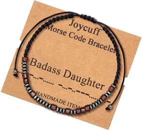 img 4 attached to 🎁 Unique Morse Code Bracelets: Perfect Christmas Birthday Gifts for Her - Unveiling Secret Messages with Wood Bead Jewelry