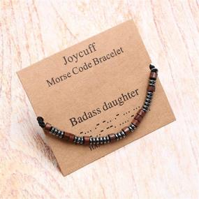 img 3 attached to 🎁 Unique Morse Code Bracelets: Perfect Christmas Birthday Gifts for Her - Unveiling Secret Messages with Wood Bead Jewelry