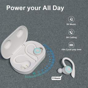 img 1 attached to True Wireless Headphones: APEKX Update 5.0 Auto Pairing, Touch Control, HiFi Stereo Sound - In-Ear Earphones with Binaural Call, Mic, and Charging Case for Sports Running (White)