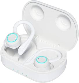 img 4 attached to True Wireless Headphones: APEKX Update 5.0 Auto Pairing, Touch Control, HiFi Stereo Sound - In-Ear Earphones with Binaural Call, Mic, and Charging Case for Sports Running (White)