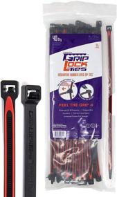 img 4 attached to Durable 12-Inch GripLockTies, Releasable & Re-Usable Zip Ties - Industrial Grade, Extra Grip, Rubber Lined (40-Pack, Red)