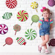 🍬 colorful candy cutouts: 30 peppermint stickers for festive xmas candy party decor and bulletin boards logo