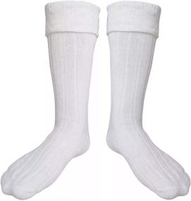 img 1 attached to 🧦 Authentic Scottish White Kilt Hose Socks for Men - Sizes M, L, XL, 2XL