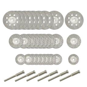 img 4 attached to Hamineler Diamond Cutting Wheel Set: 30 Pcs with Different Sizes and Mandrel for Precise Rotary Tool Cutting