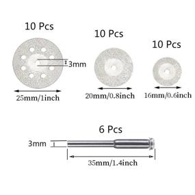 img 3 attached to Hamineler Diamond Cutting Wheel Set: 30 Pcs with Different Sizes and Mandrel for Precise Rotary Tool Cutting