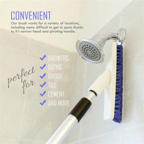 img 3 attached to 🧹 Telescopic Grout Cleaner Brush with Tough Bristles for Kitchen, Shower, Tub, and Tile Surfaces - by ELITRA HOME (Swivel Grout Scrubber)