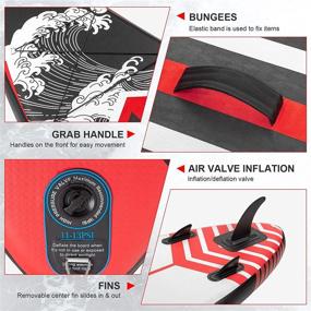 img 1 attached to 🌊 VWB Inflatable Stand Up Paddle Board (11'×33"×6") SUP Board Kit with Non-Slip Deck, Backpack Waterproof Bag, Adjustable Paddle, Board Manual, Air Pump, Leash, Caudal Fin - Ideal for Youth & Adults