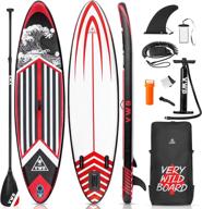 🌊 vwb inflatable stand up paddle board (11'×33"×6") sup board kit with non-slip deck, backpack waterproof bag, adjustable paddle, board manual, air pump, leash, caudal fin - ideal for youth & adults logo