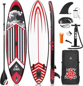 img 4 attached to 🌊 VWB Inflatable Stand Up Paddle Board (11'×33"×6") SUP Board Kit with Non-Slip Deck, Backpack Waterproof Bag, Adjustable Paddle, Board Manual, Air Pump, Leash, Caudal Fin - Ideal for Youth & Adults