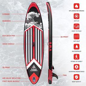 img 2 attached to 🌊 VWB Inflatable Stand Up Paddle Board (11'×33"×6") SUP Board Kit with Non-Slip Deck, Backpack Waterproof Bag, Adjustable Paddle, Board Manual, Air Pump, Leash, Caudal Fin - Ideal for Youth & Adults