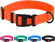 🐾 waterproof adjustable dog collar - colorful pet collars for small, medium, large dogs & puppies in pink, black, blue, mint green, and orange logo