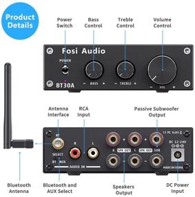 img 3 attached to 🔊 Bass-Boosted Bluetooth 5.0 Stereo Audio Amplifier for Home Speakers: BT30A