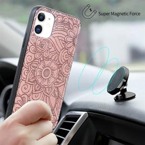 img 1 attached to 📱 Petocase iPhone 11 Wallet Case: Classy Leather Folio Flip with Shockproof Protection and Card Slots - Embossed Rose Gold