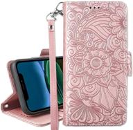 📱 petocase iphone 11 wallet case: classy leather folio flip with shockproof protection and card slots - embossed rose gold logo