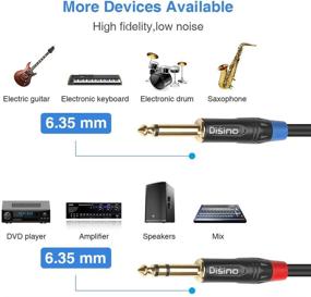 img 1 attached to 🔌 DISINO 1/4 inch TRS Stereo Y-Splitter Insert Cable - High-Quality Audio Patch Cord, 6.6ft/2m Length