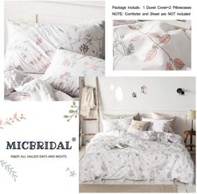 img 3 attached to 🌸 MICBRIDAL White Floral Duvet Cover Queen - Vintage Floral 100% Cotton Comforter Set