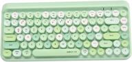 🌈 ubotie portable colorful bluetooth keyboard: compact retro typewriter design, wireless & flexible 84-keys (green-colorful) logo