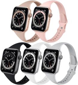 img 4 attached to Совместимые узкие сменные силиконовые ремешки IWatch