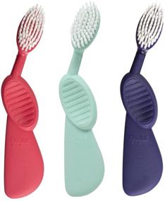 img 3 attached to 🪥 RADIUS Flex Brush BPA-Free & ADA Accepted Toothbrush for Enhanced Gum Health & Reduced Issues - Right Hand - Purple/Watermelon/White - Pack of 3