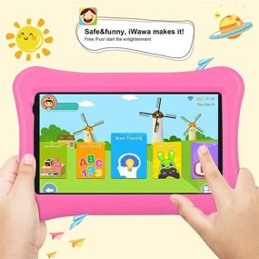 img 2 attached to 📱 AWOW Funtab 701 Kids Tablet with Android 10 Go, iWawa Pre-Installed, 2.4G WiFi, 1024x600 Touchscreen, Adjustable Kid-Proof Case & Active Pen (7 inch-iWawa-216-Pink)