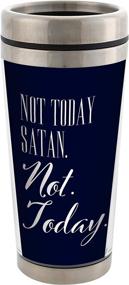 img 4 attached to 🔥 Satan, You Shall Not Prevail Today! 16 oz Stainless Steel Travel Mug with Lid