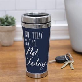 img 3 attached to 🔥 Satan, You Shall Not Prevail Today! 16 oz Stainless Steel Travel Mug with Lid
