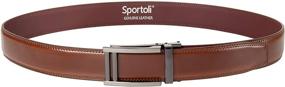 img 1 attached to 👔 Sportoli men's genuine leather automatic ratchet belt accessory for a stylish look