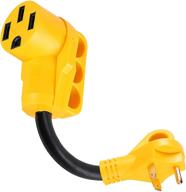 🔌 facon 30amp male to 50amp female rv power cord: top-rated converter for 50amp rvs & trailers, 12inch length, easy-handle adapter logo