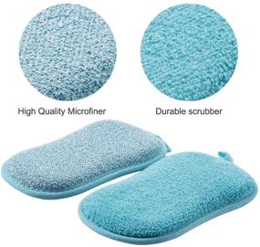 img 3 attached to 🧽 12-Pack Heavy-Duty Scrub Scouring Sponges – Non-Scratch Microfiber, Effortless Cleaning for Dishes, Pots, and Pans – All-in-One Cleaning Solution (6 Vibrant Colors)