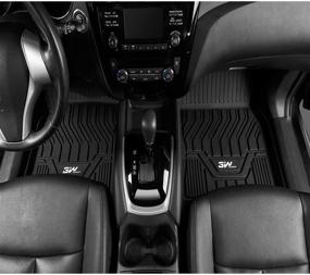 img 3 attached to Custom Fit TPE All Weather Floor Mats for Nissan Altima 2019-2021 - Full Set of Car Liners for 1st and 2nd Row - Black