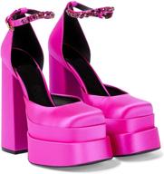 theshy womens platform buckles fashion women's shoes logo