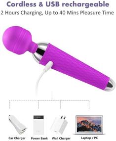 img 2 attached to 💜 Cordless Deep Tissue Mini Wand Massager - Powerful Handheld Massage Wand with 16 Vibration Modes (Purple)