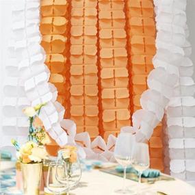 img 3 attached to 🍊 Vibrant Orange 4-Leaf Clover Garland: 6 Pieces, 11.8 Feet of Tissue Paper Flowers Streamers for Weddings & Parties