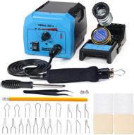 🔥 yihua 939-ii pyrography pen wood burning kit station 250~750℃/482~1382℉ temperature adjustable with accessories - perfect for woodcraft and diy projects (blue) logo