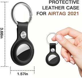 img 3 attached to 🔑 AICase AirTag Keychain Ring Case - Protective Leather Holder Cover Compatible with Apple AirTag 2021. Ideal for Pets, Keys, Luggage, Backpacks.