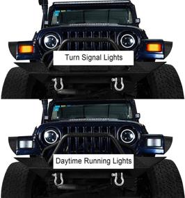 img 2 attached to 🚘 Enhance Your Jeep Wrangler TJ with u-Box White DRL Turn Signals w/ Amber LEDs for 1997-2006 Model