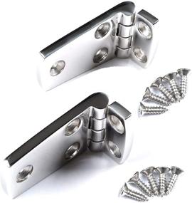 img 4 attached to 🚤 3x1.5" Heavy Duty Marine Stainless Steel Shortside Boat Hinges - Pair with Screws by Mxeol