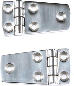 img 3 attached to 🚤 3x1.5" Heavy Duty Marine Stainless Steel Shortside Boat Hinges - Pair with Screws by Mxeol