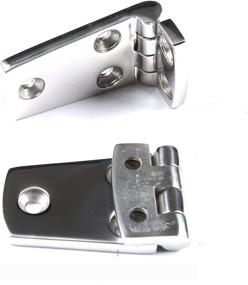 img 2 attached to 🚤 3x1.5" Heavy Duty Marine Stainless Steel Shortside Boat Hinges - Pair with Screws by Mxeol
