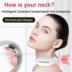 img 3 attached to 🔥 TRUEGOOD Intelligent Back and Neck Massager with Pulse Heat, USB Charging, 3 Modes, 15 Levels - Smart Deep Tissue Trigger Point Massage (White)