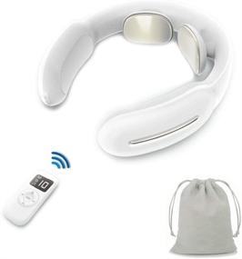 img 4 attached to 🔥 TRUEGOOD Intelligent Back and Neck Massager with Pulse Heat, USB Charging, 3 Modes, 15 Levels - Smart Deep Tissue Trigger Point Massage (White)