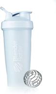 🍹 blend in style with the blenderbottle classic loop top shaker bottle, 28-ounce, frosted white logo