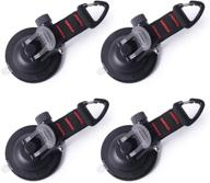 🔘 suction cup d ring attachment, set of 2 or 4 heavy duty suction cup anchors – ideal for camping, car, van, truck, boat, and home use (color: black) logo