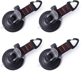 img 4 attached to 🔘 Suction Cup D Ring Attachment, Set of 2 or 4 Heavy Duty Suction Cup Anchors – Ideal for Camping, Car, Van, Truck, Boat, and Home Use (Color: Black)