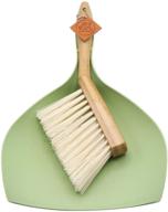 🧹 town your little helper mini bamboo broom & dustpan set - eco-friendly angled brush with sleek matte design, ideal for countertop, table & desk, car & camp sweeping logo
