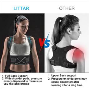 img 1 attached to 💪 LITTAR Back Brace: The Ultimate Posture Corrector with Adjustable Lumbar Support for Men and Women - Relieve Neck, Back, and Shoulder Pain!